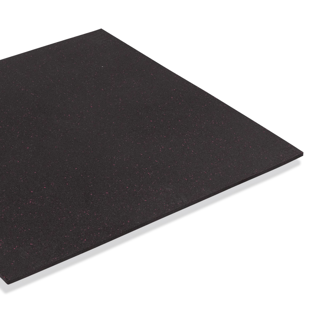 Rubber Gym Tile 1mX1m 10mm Black w Red Fleck