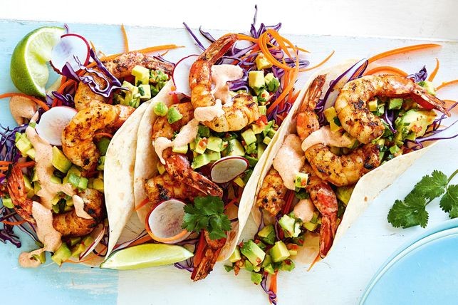 Prawn Tacos with Lime-Avocado Salsa Recipe