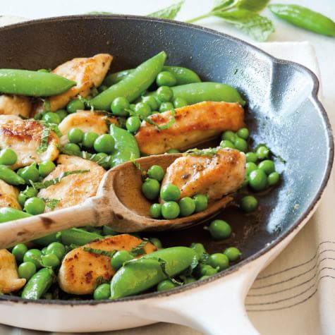 Sauteed Chicken Tender with Peas and Mint