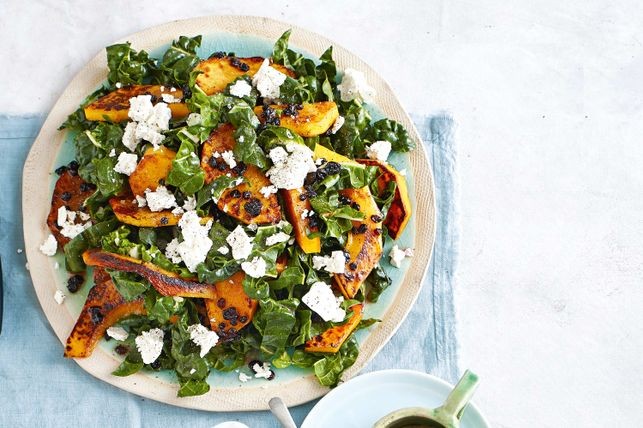 Warm honey-roasted pumpkin salad