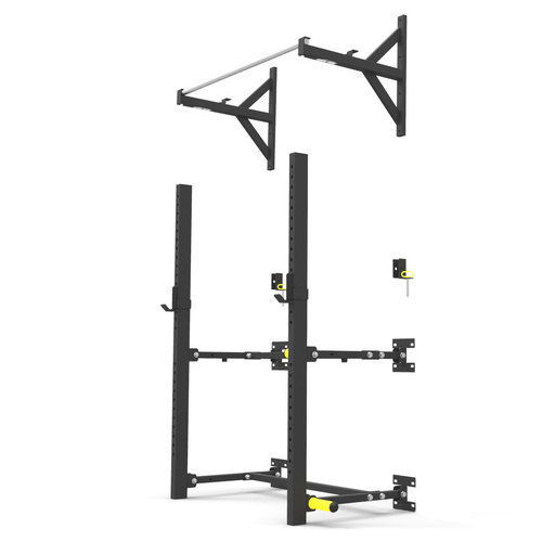 Wall Mounted Fold Up Squat Rack and Pull-Up Bar Kit