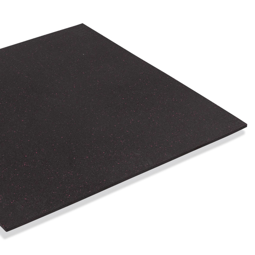 Rubber Gym Tile 1m x 1m, 15mm (black w/ red fleck)