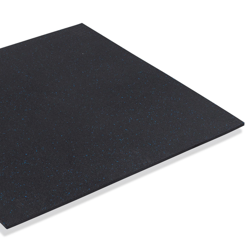 Rubber Gym Tile 1m x 1m, 15mm (black w/ blue fleck)